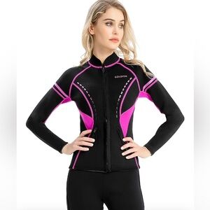 GoldFin Wetsuit Top Women, 2mm Wetsuits Jacket Long Sleeve Neoprene Top